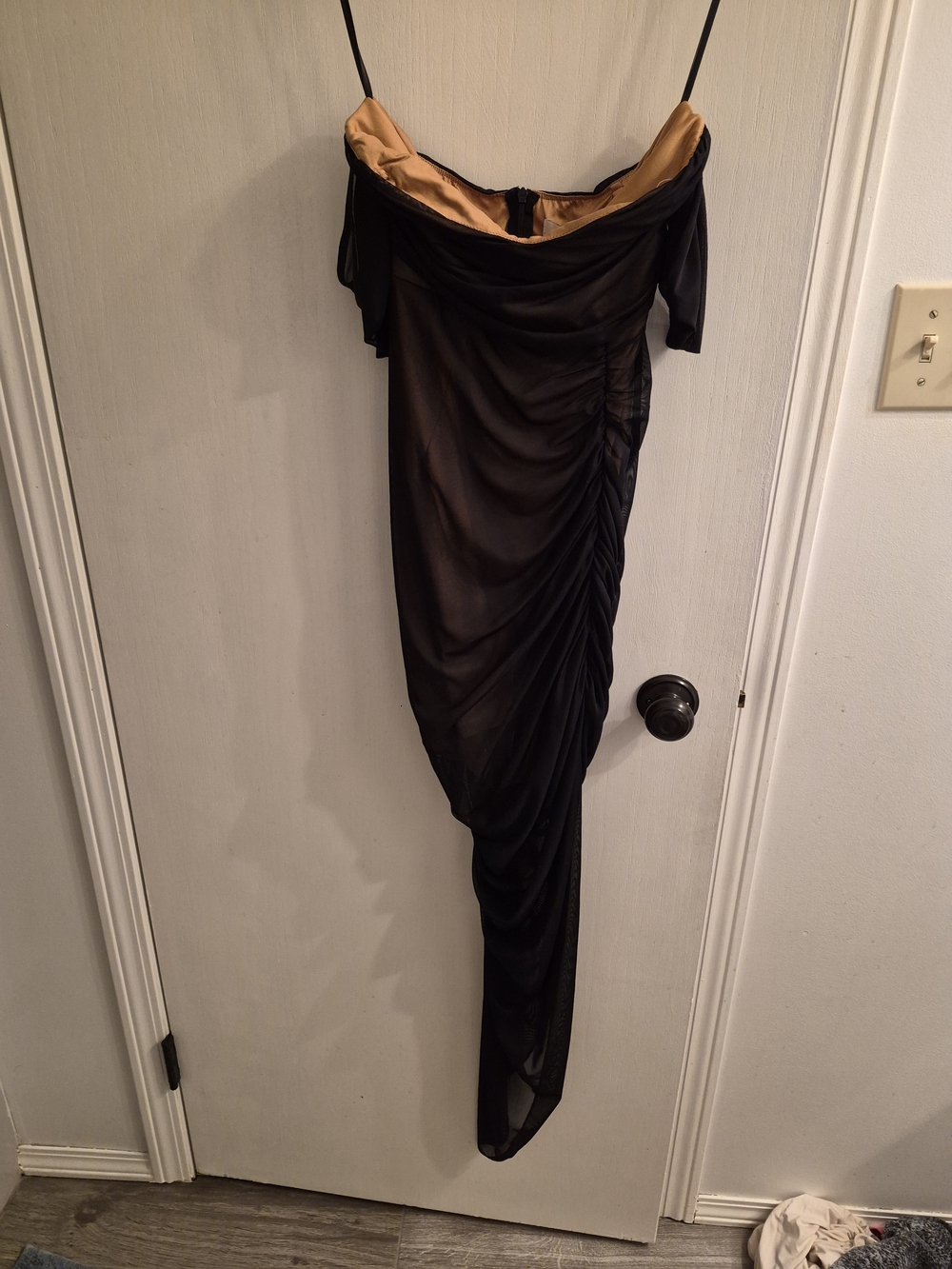 NWT US 4 Hello Molly Black Dress with Gold Interior Trim